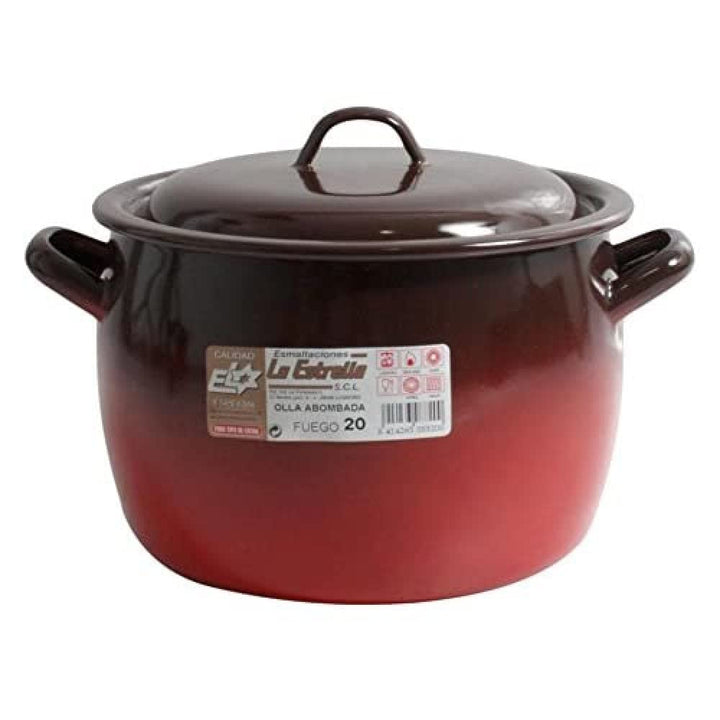 esmaltaciones der Stern Feuer – gewölbter Topf mit Deckel, 20 cm, 5 l