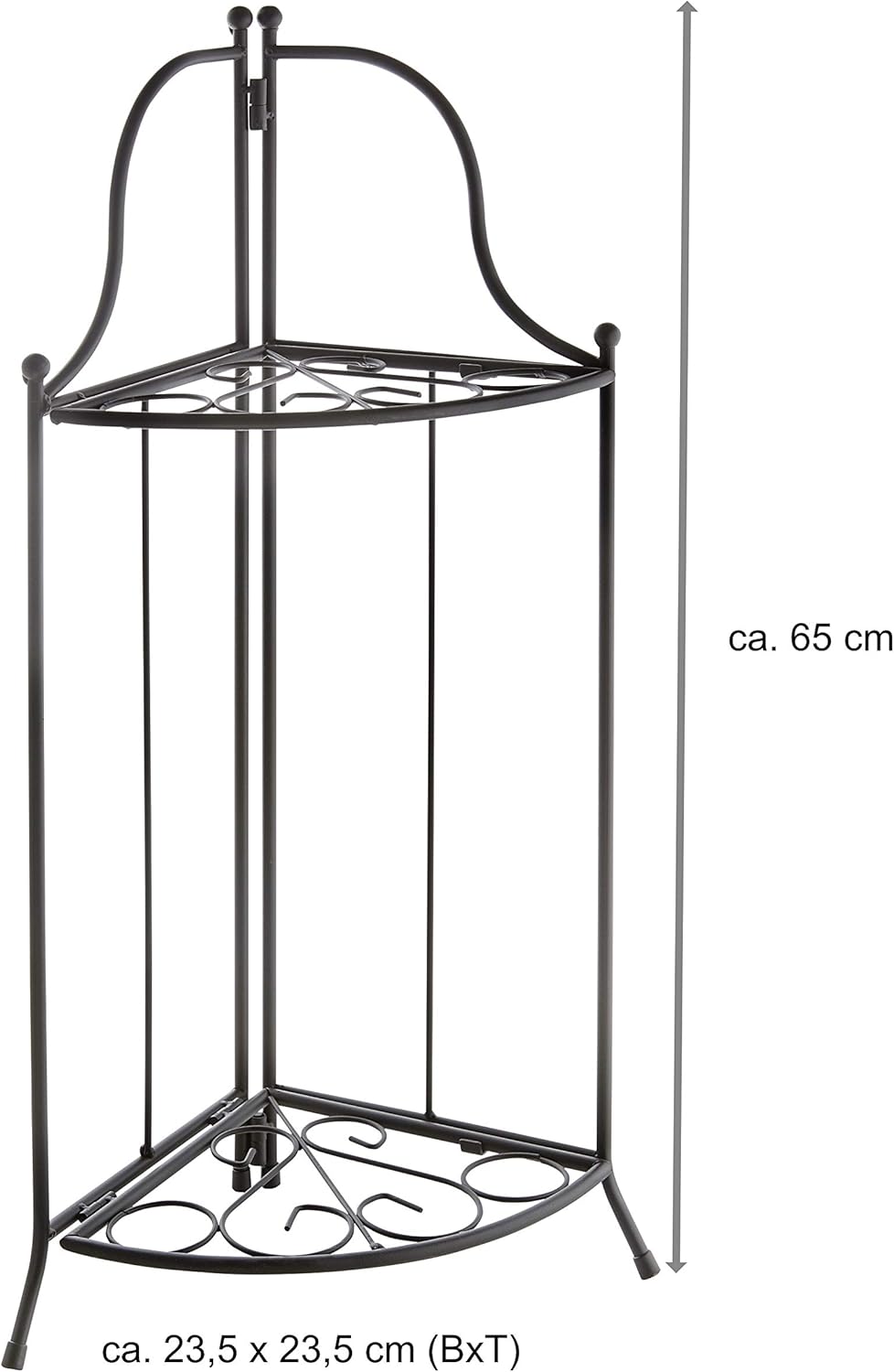 Blumenregal Metall, perfekt für Balkone, Garten, Wohnbereich, 2-stöckig, Gartenregal 65cm hoch (schw