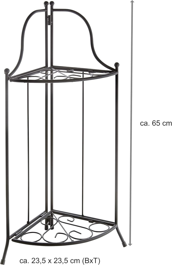 Blumenregal Metall, perfekt für Balkone, Garten, Wohnbereich, 2-stöckig, Gartenregal 65cm hoch (schw