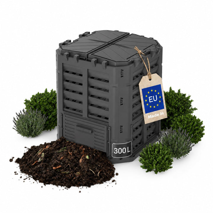 Schnellkomposter Garten Komposter 310L Thermokomposter in Schwarz Gartenkomposter aus Kunststoff Sch