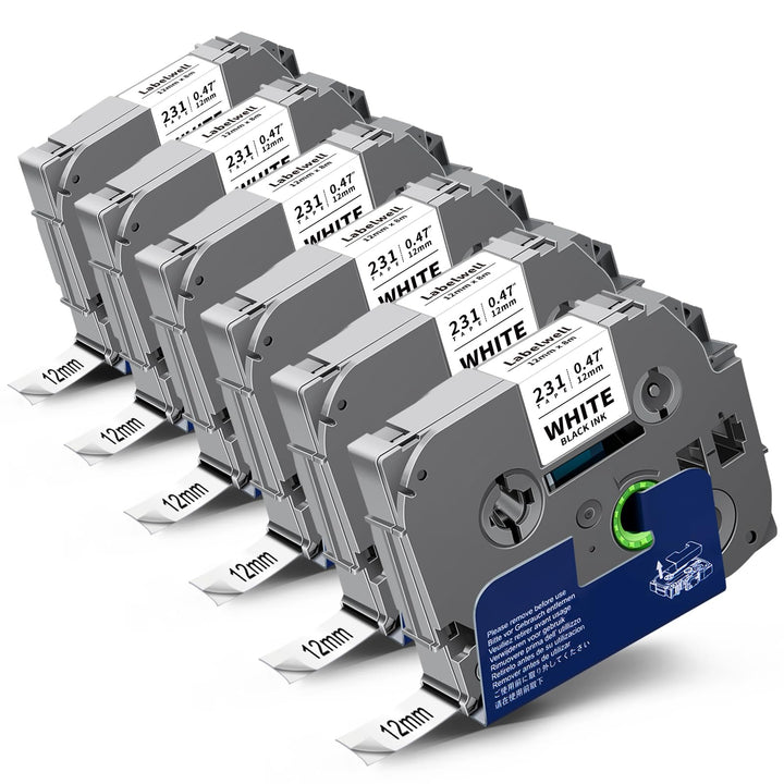 6x kompatibel für TZe-231 TZ 12mm Tape 0.47 Laminated Schriftband für Brother Ptouch Beschriftungsge