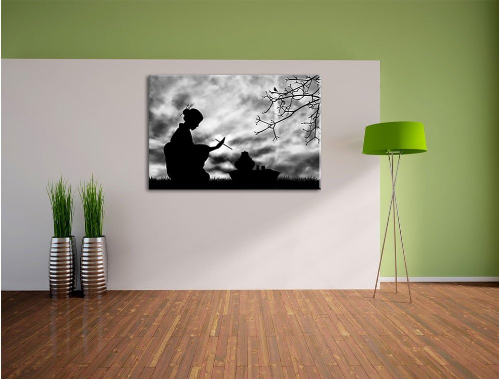 Pixxprint Dark Gesha Teezerenomie als Leinwandbild/Grösse: 100x70 cm/Wandbild/Kunstdruck/fertig besp