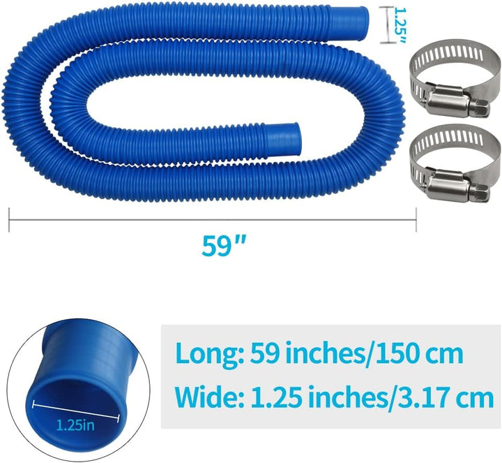 Blau Poolschläuche Ersatzschläuche für oberirdische Pools, weiss1.25"/32MM Durchmesser-Länge 59"/150