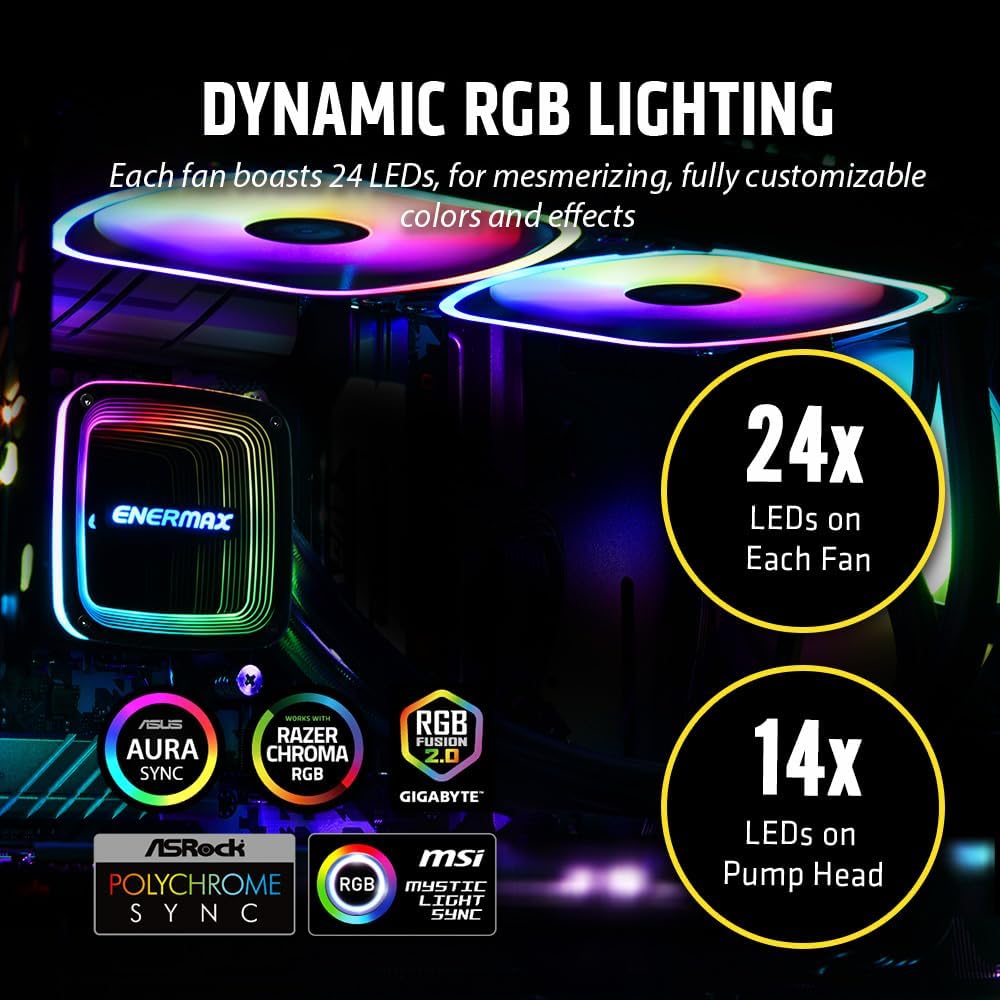 ENERMAX AQUAFUSION ADV Snow Edition ARGB 240mm AIO CPU Wasserkühlung Dual Chamber Intel LGA1700/AMD