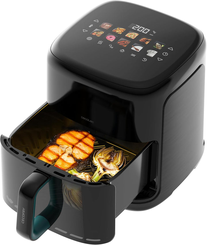 Cecotec Heissluftfritteuse ohne Öl - 6,5L - Grill - Doppelwiderstand - Integrierter Smoker - Air Fry