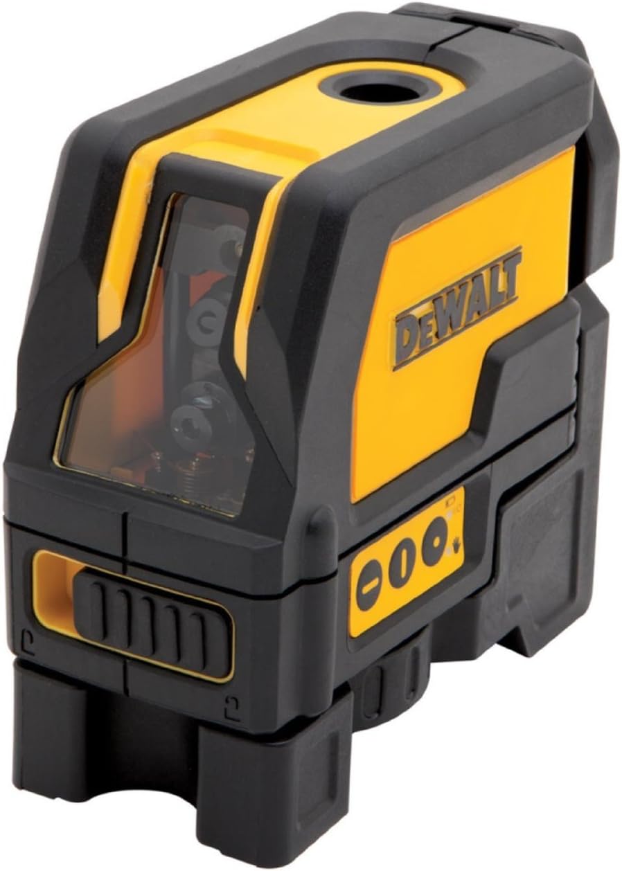 DEWALT Kreuzlinien-Laser mit 2 Lotpunkten (rote Laserdiode, selbstnivellierende, Pulsmodus, Laserkla