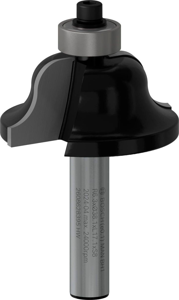 Bosch Professional 1x Kantenformfräser Standard for Wood (für Holz, Radius 6.3mm, Arbeitslänge 17.1m