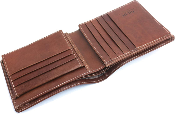GIUDI ® Geldbörse Herren Wiener Schachtel Gross Rindsleder Cognac, Cognac