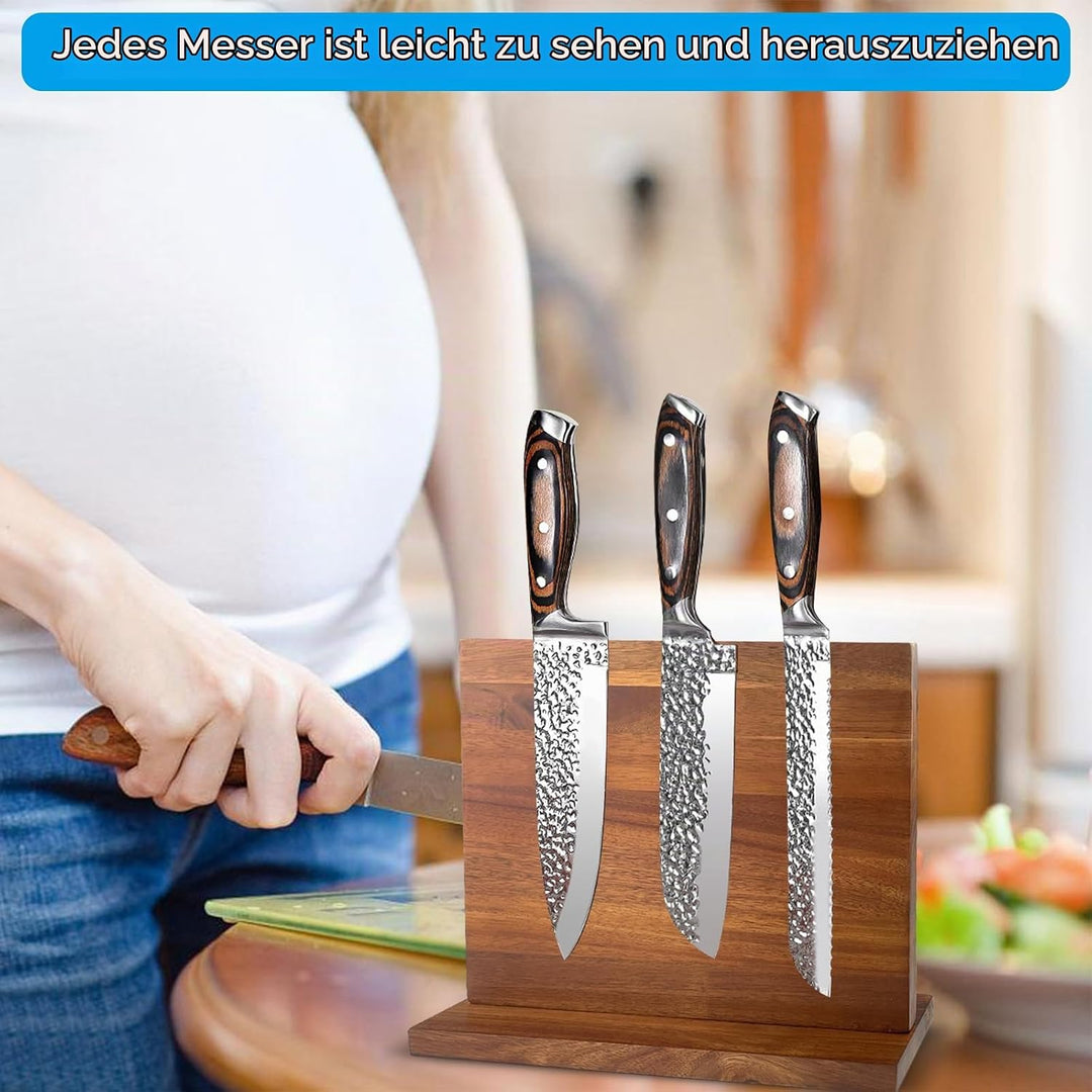 Messerblock Magnetisch, Doppelseitiger Starker Magnetischer Messerhalter Ohne Messer, Universal Küch