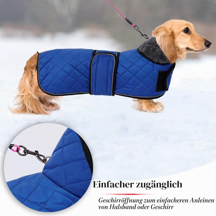 Geyecete - Warmer wintermantel für dackel Hunde,Hunde winterjacken mit plüschfutter,Outdoor jacken m