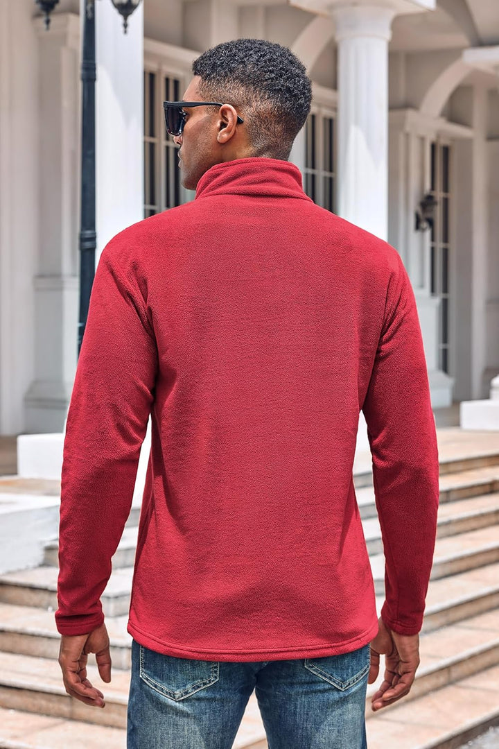 Beotyshow Herren Quarter Zip Fleece Pullover Langarm Sweatshirt Outdoor Taktisch Weich Warm Polar Fl