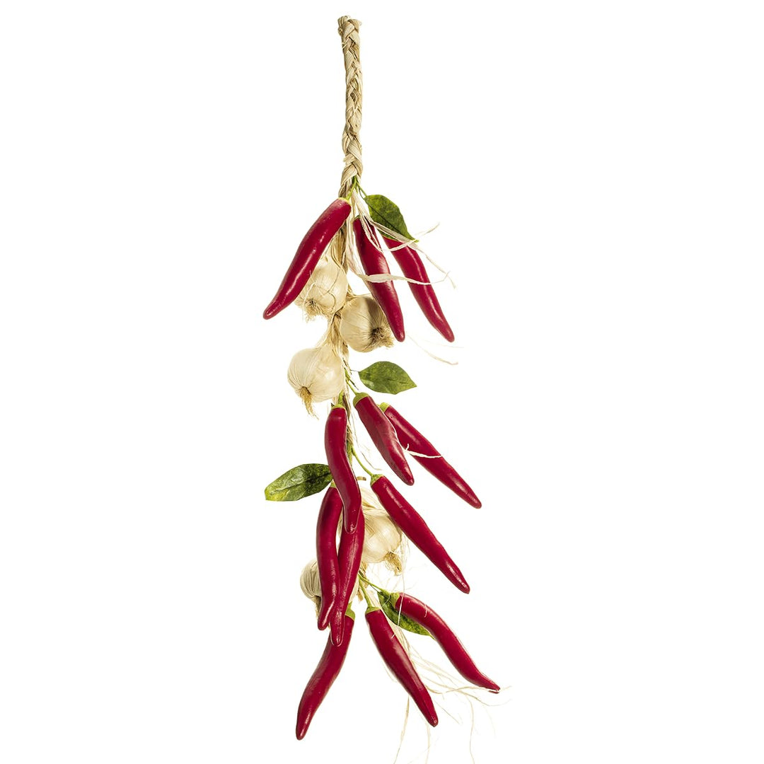 Peperoni-Knoblauchzopf Lebensmittel-Attrappe 62 cm künstliche Peperoni künstlicher Peperoni-Knoblauc