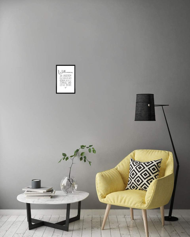 artboxONE Poster mit schwarzem Rahmen 60x40 cm Typografie Kulturhaushalt - Bild Typografie eingangsb
