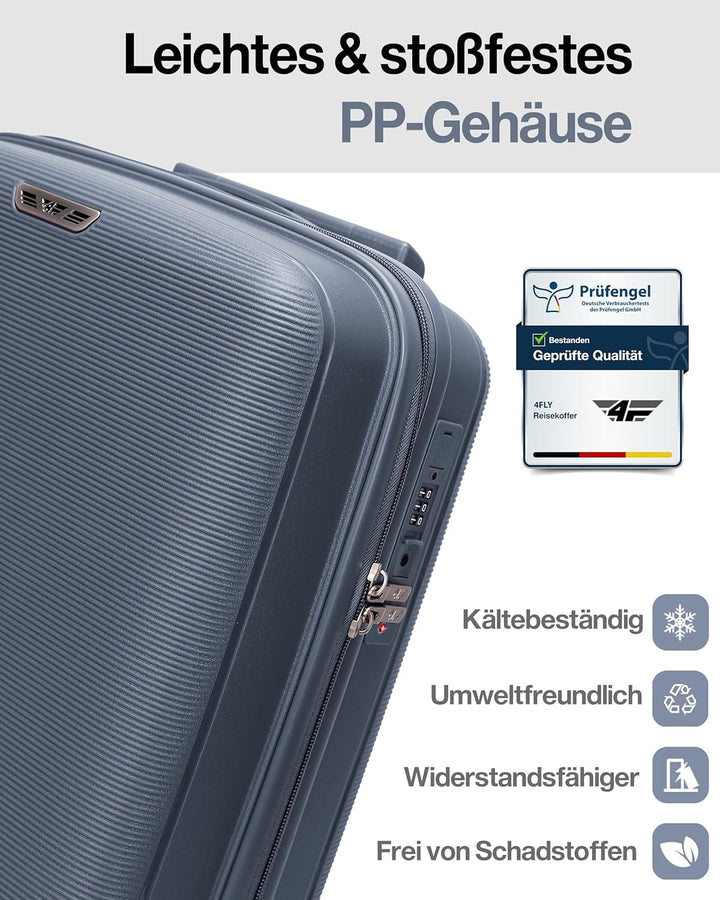 Leichter Hartschalen-Handgepäckkoffer M – 55×37×20 cm (35L), Kabinenkoffer mit TSA-Schloss, USB-Lade