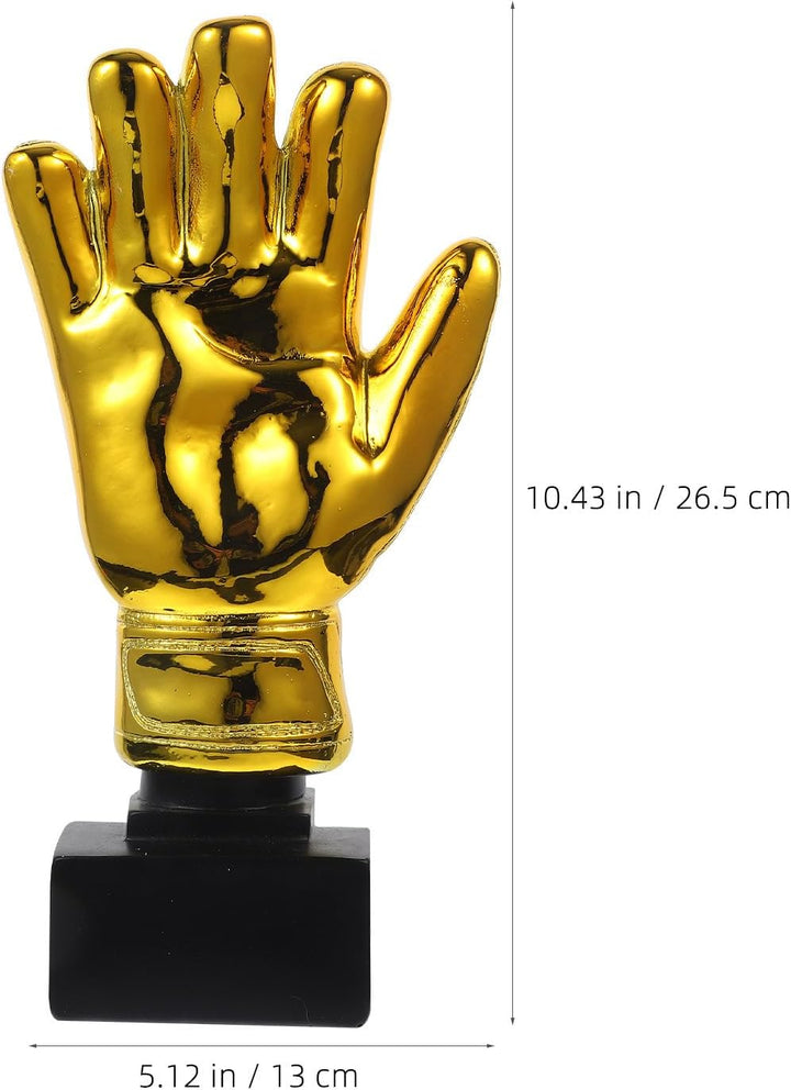 HOMSFOU Gold Award- Troph?e mit Basis- Torhüter- Plattieren von Harz Goalie Handschuhe Form Fussball