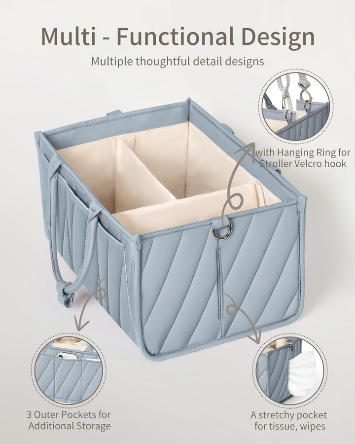 Baby Windel Caddy Organizer tragbare multifunktionale Aufbewahrung mit Papiertasche Schultergurt und