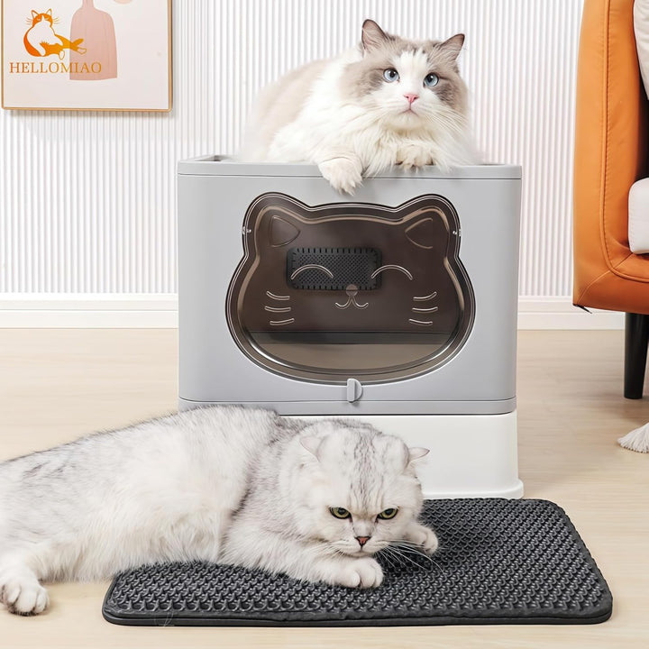 HelloMiao Vollständig Geschlossene Katzentoilette mit Deckel Schubladentyp Desodorierende Cat Litter