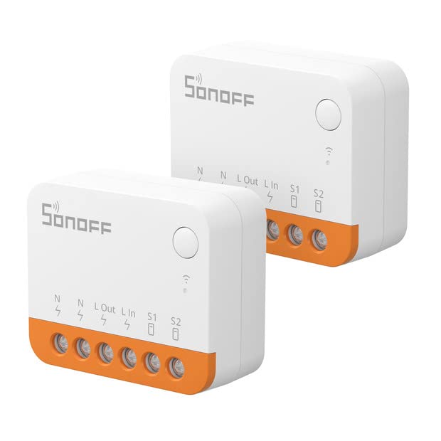 SONOFF 2PCS MINIR4 Smart Wlan Schalter, WiFi Schalter mit Timing-Funktion, Relay Split Mode, 2.4G Wi