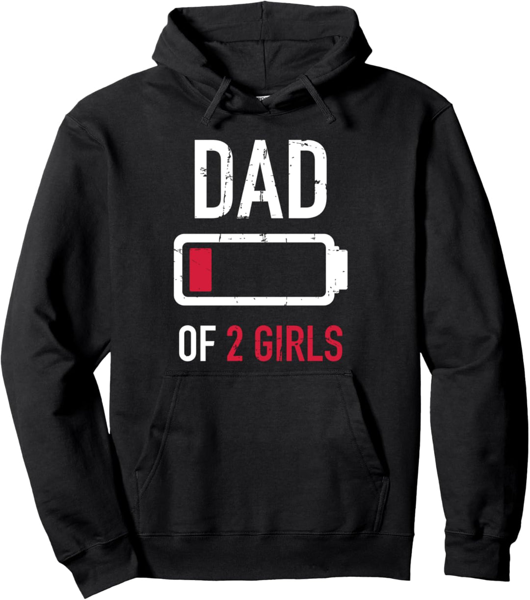 Papa von 2 Mädchen Batterie Pullover Hoodie