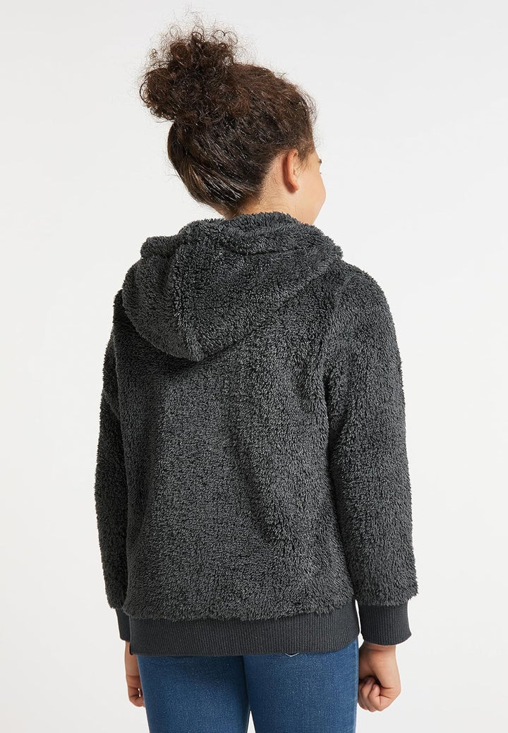 Ragwear Valentyna Mädchen Sweatjacke Sweatshirt mit Kapuze Plüsch Teddyfell Jacke Cardigan Strickjac