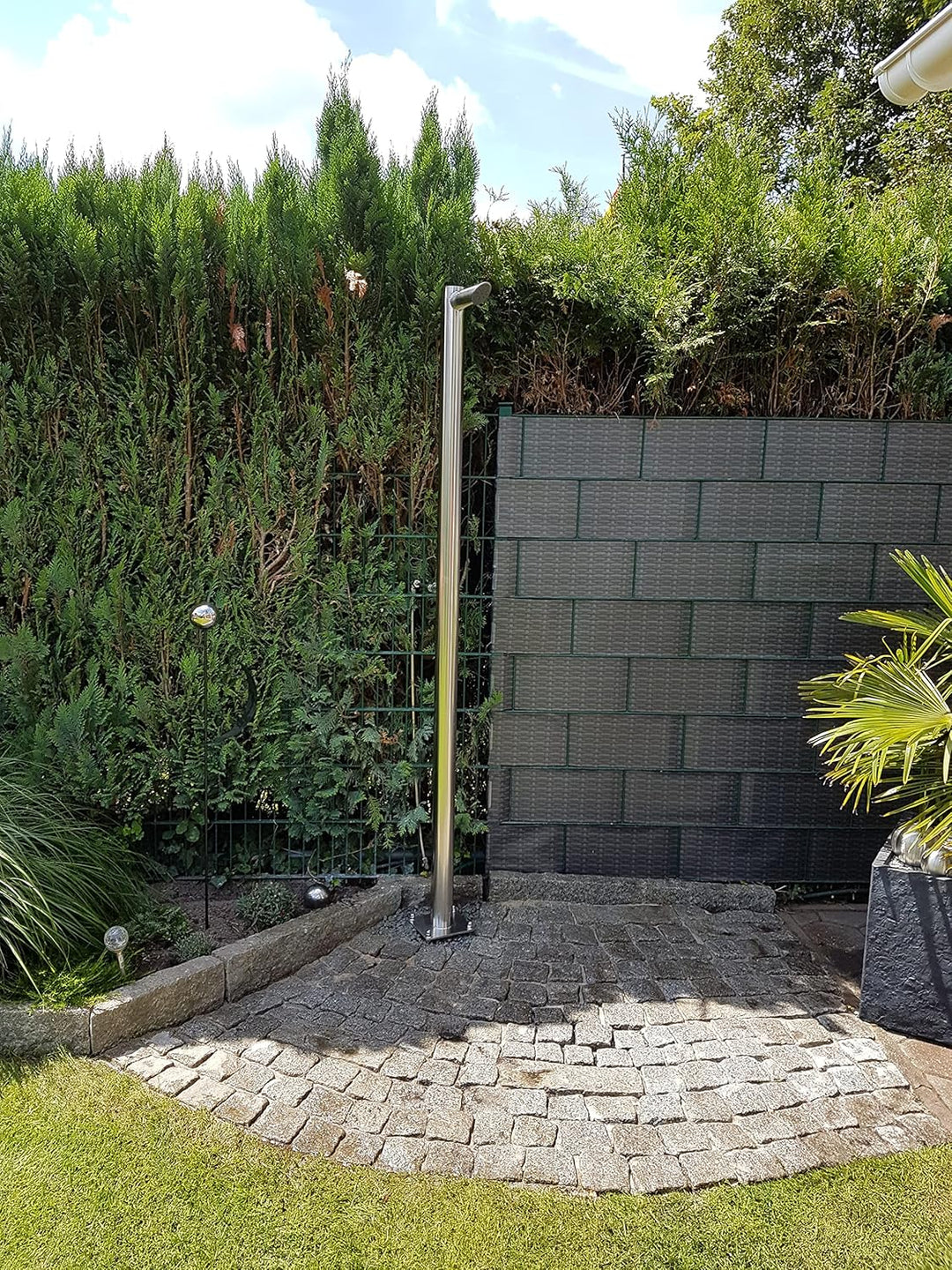 Edelstahl Pooldusche Solardusche Gartendusche Aussendusche aus Edelstahl V2A geschliffen