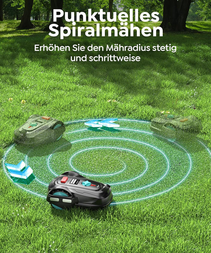 M800Plus Mähroboter ohne Begrenzungskabel, 800 m², GPS Positionierung+KI Vision Rasenmäher Roboter o