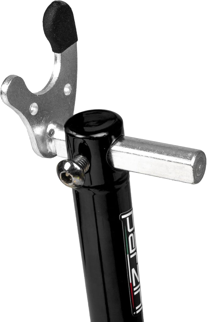 Motorradständer/Montageständer Parzini Strada hinten/Hinterrad, V-förmiger Adapter, schwarz, gummier