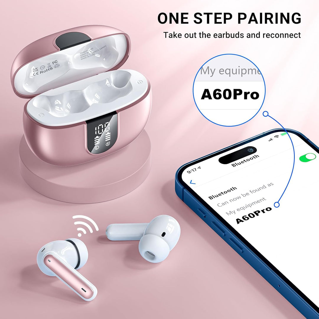 Bluetooth Kopfhörer,Kopfhörer Kabellos Bluetooth 5.3 Sport In-Ear Kopfhörer mit 4X ENC Mikrofonen ba