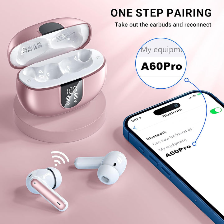 Bluetooth Kopfhörer,Kopfhörer Kabellos Bluetooth 5.3 Sport In-Ear Kopfhörer mit 4X ENC Mikrofonen ba