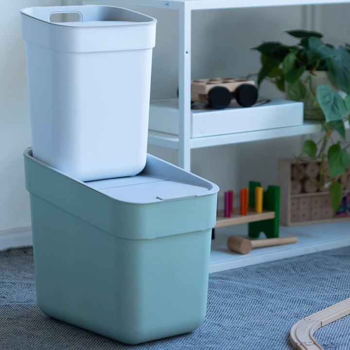 CURVER Ready to Collect 100% recycelter 20-Liter-Küchenzubehör-Recycling-Mülleimer mit Deckel mit De