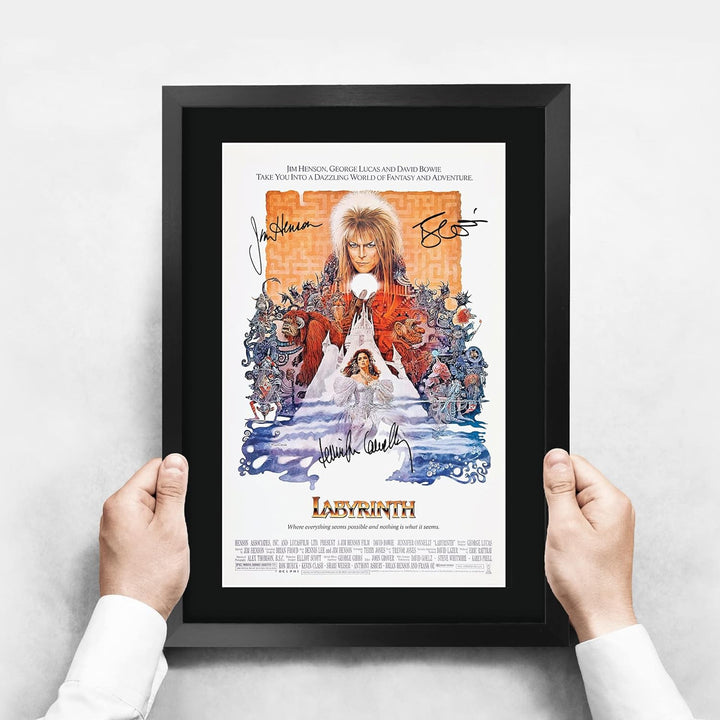 HWC Trading FR A3 Labyrinth David Bowie Gifts Bedrucktes Autogramm-Bild für Film-Erinnerungsstücke,