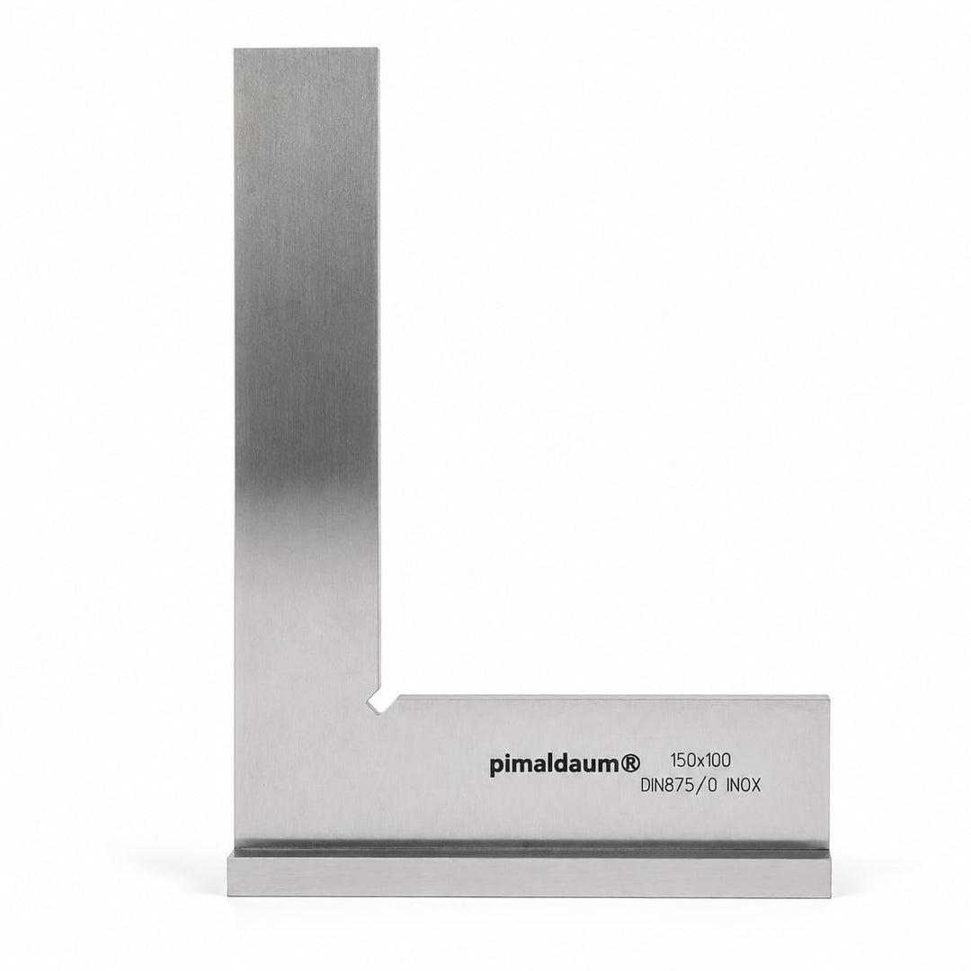 PIMALDAUM® Anschlagwinkel, 90°-Flachwinkel mit Anschlag gem. DIN 875/0, Edelstahl (Metall, 150x100 m