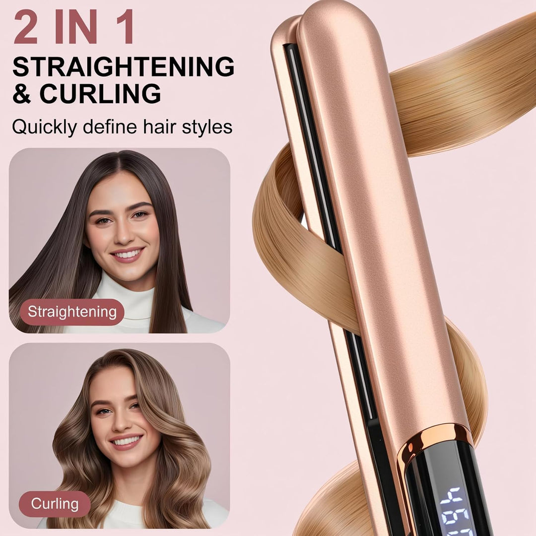 Haarglätter, JAETON Professioneller 2 in 1 Keramik Glätteisen Locken und Glätten, 30s Schnellaufheiz