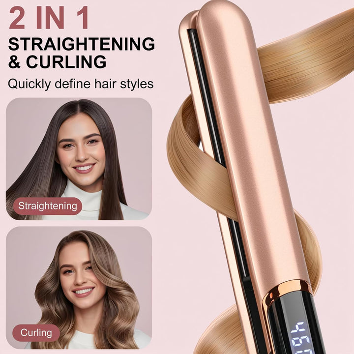 Haarglätter, JAETON Professioneller 2 in 1 Keramik Glätteisen Locken und Glätten, 30s Schnellaufheiz