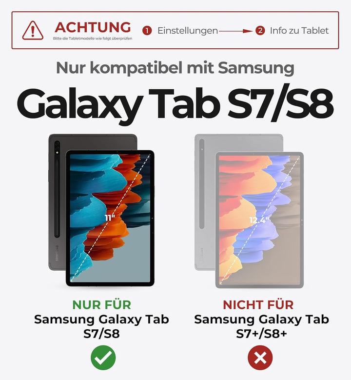 Dexnor Tastatur Hülle für Samsung Galaxy Tab S8 2022/S7 2020 11 Zoll, Multi-Touch Trackpad Magnetisc