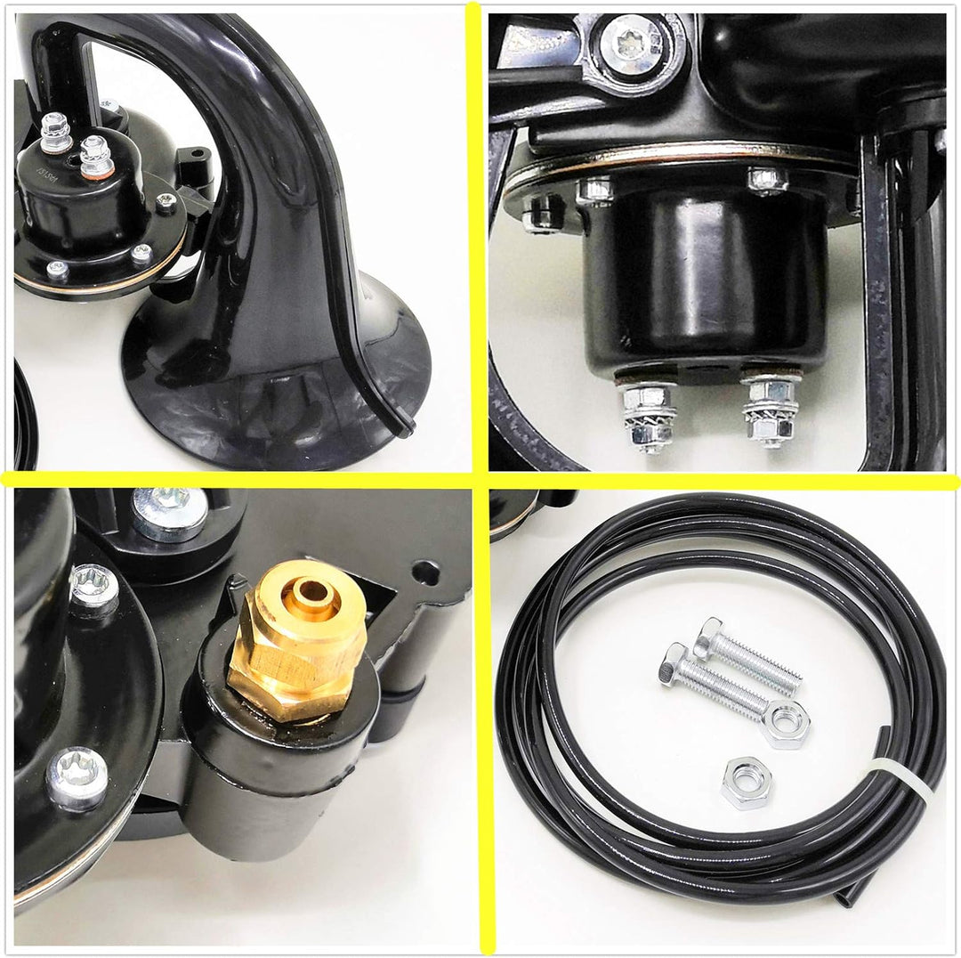 YIYIDA Auto Horn Truck Horn Elektrisches Horn 12V/24V Schnec kenhorn 150DB Lautsprecher Mit Lederroh