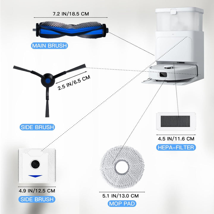 Fixbetter Zubehörset für Ecovacs Deebot N30 PRO OMNI / N30 PRO / N30 OMNI Roboterstaubsauger, 1 Roll