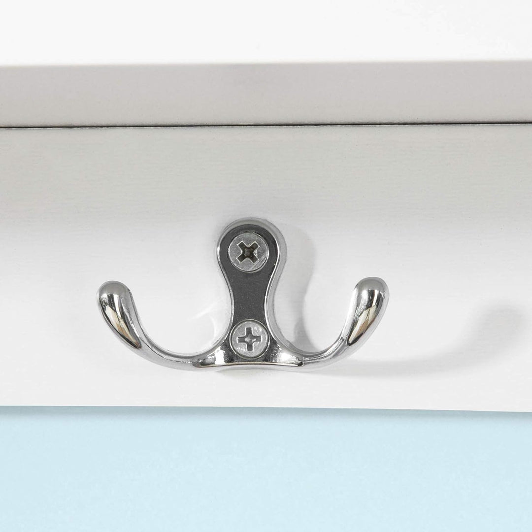 SoBuy® FRG48-L-W Wandgarderobe Wandhaken Hängeregal Badezimmerschrank mit 5 Haken weiss, B 72cm, FRG
