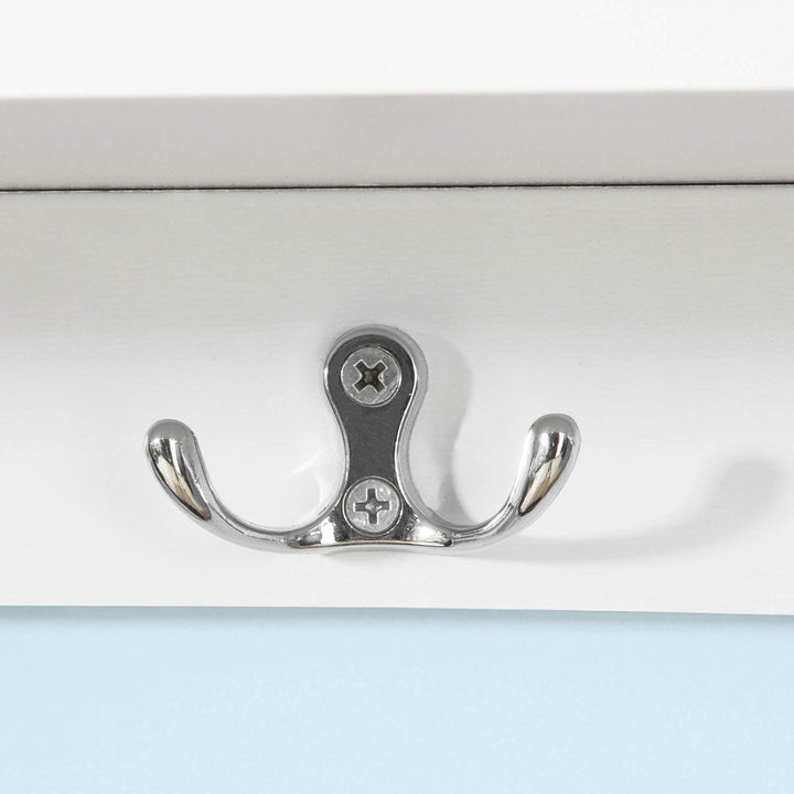 SoBuy® FRG48-L-W Wandgarderobe Wandhaken Hängeregal Badezimmerschrank mit 5 Haken weiss, B 72cm, FRG