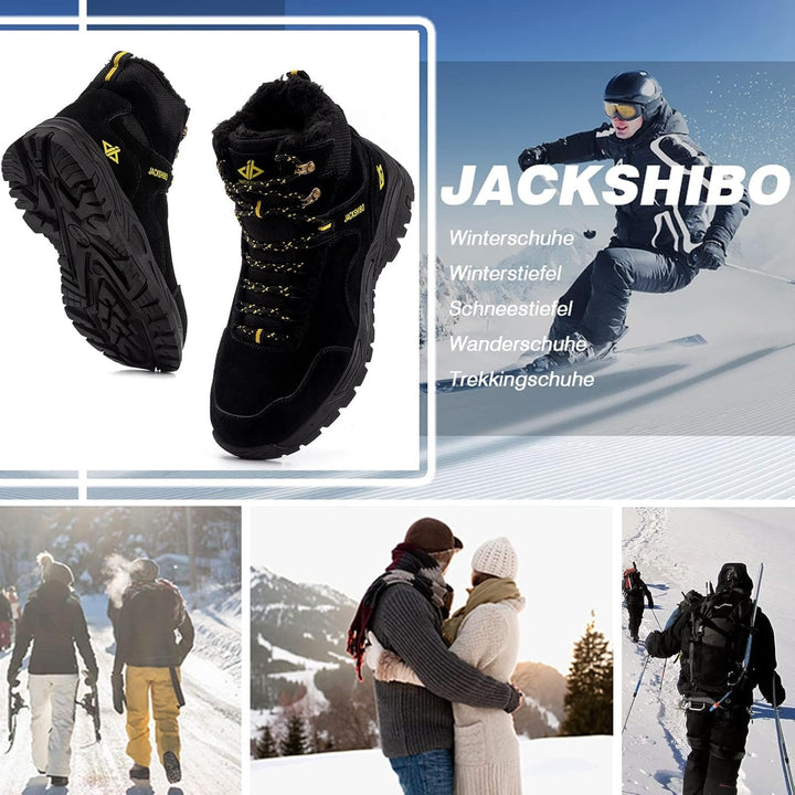 JACKSHIBO Winterschuhe Herren Winterstiefel Damen Warme Gefüttert Stiefel Wasserdicht Rutschfest Sch