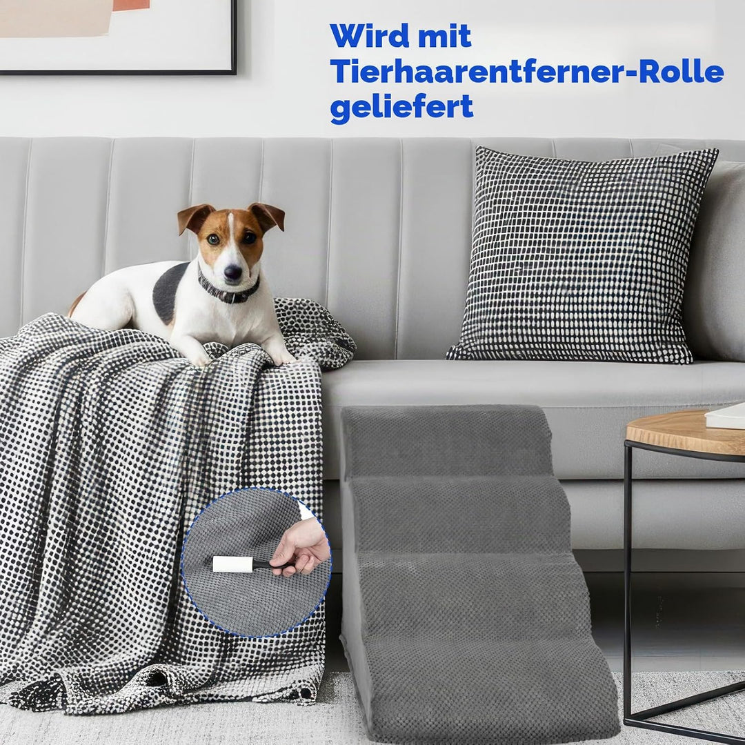 ABQ 4-stufige Hundetreppe für hohe Betten und Sofas – Extra hohe Treppe für kleine Hunde und Katzen,