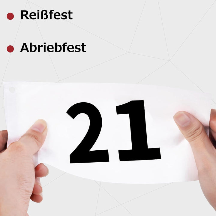Azarxis Startnummern mit Sicherheitsnadeln für Sportveranstaltungen, Wasserdicht und Reissfest Numme