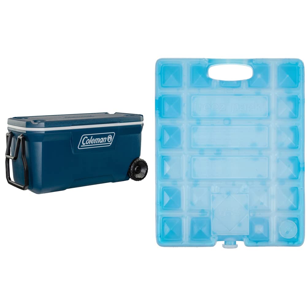 Coleman Xtreme 100QT Kühlbox mit Rollen, Thermobox mit 94L Fassungsvermögen, hochwertige PU-Vollscha