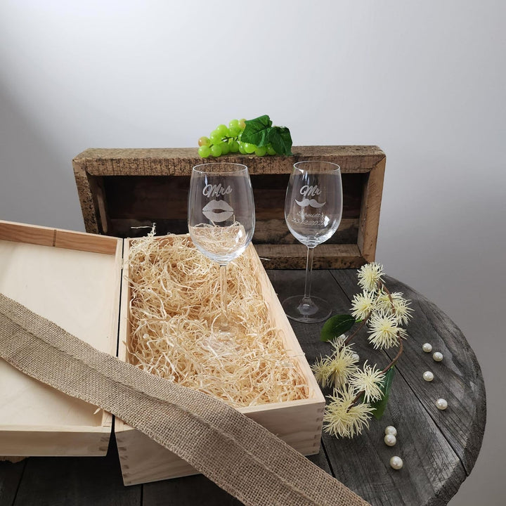 Geschenk zum Valentinstag – Wein Geschenksets – Weinglas mit Gravur 370ml – Hochzeitsgeschenke – Ges