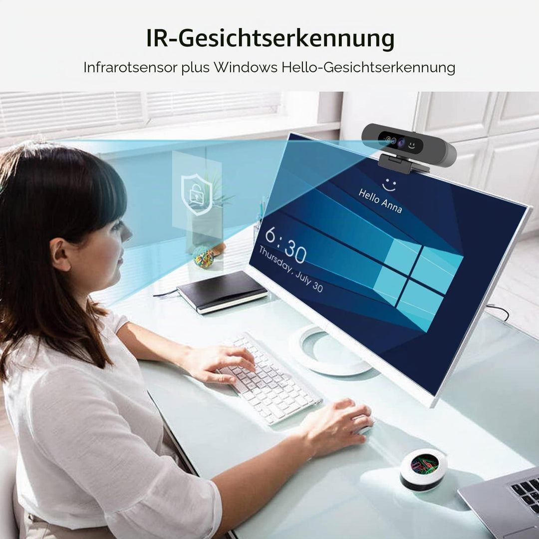 TOALLIN 1080P-Webcam für Windows Hello Face Login, Gesichtserkennungs-IR-Kamera und Windows Hello-ko