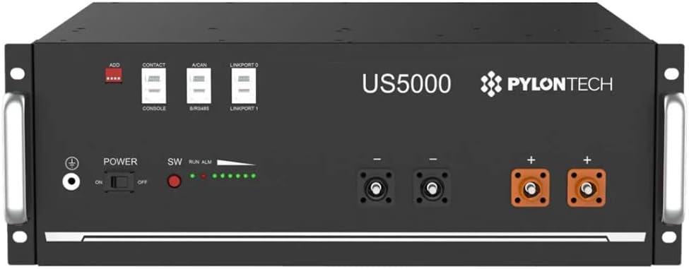 Pylontech 2X US5000 LiFePO4 Batterie 9,6kWh mit Wechselrichter-Anschlusskabelset, 015655-006