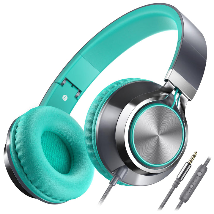 AILIHEN C8 Kopfhörer mit Kabel Mikrofon und Lautstärkeregler Faltbar 3,5mm Headsets On-Ear für Smart
