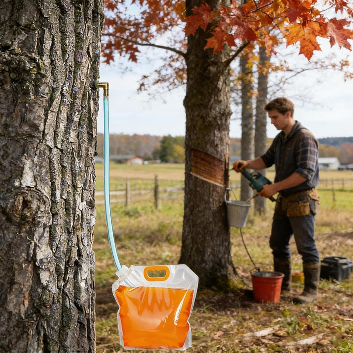 5 Sets Maple Syrup Tapping Kit, Include 5Taps 5Pcs Tubing 5Pack Filters 5Pack 5L Bags, Sap Collectio