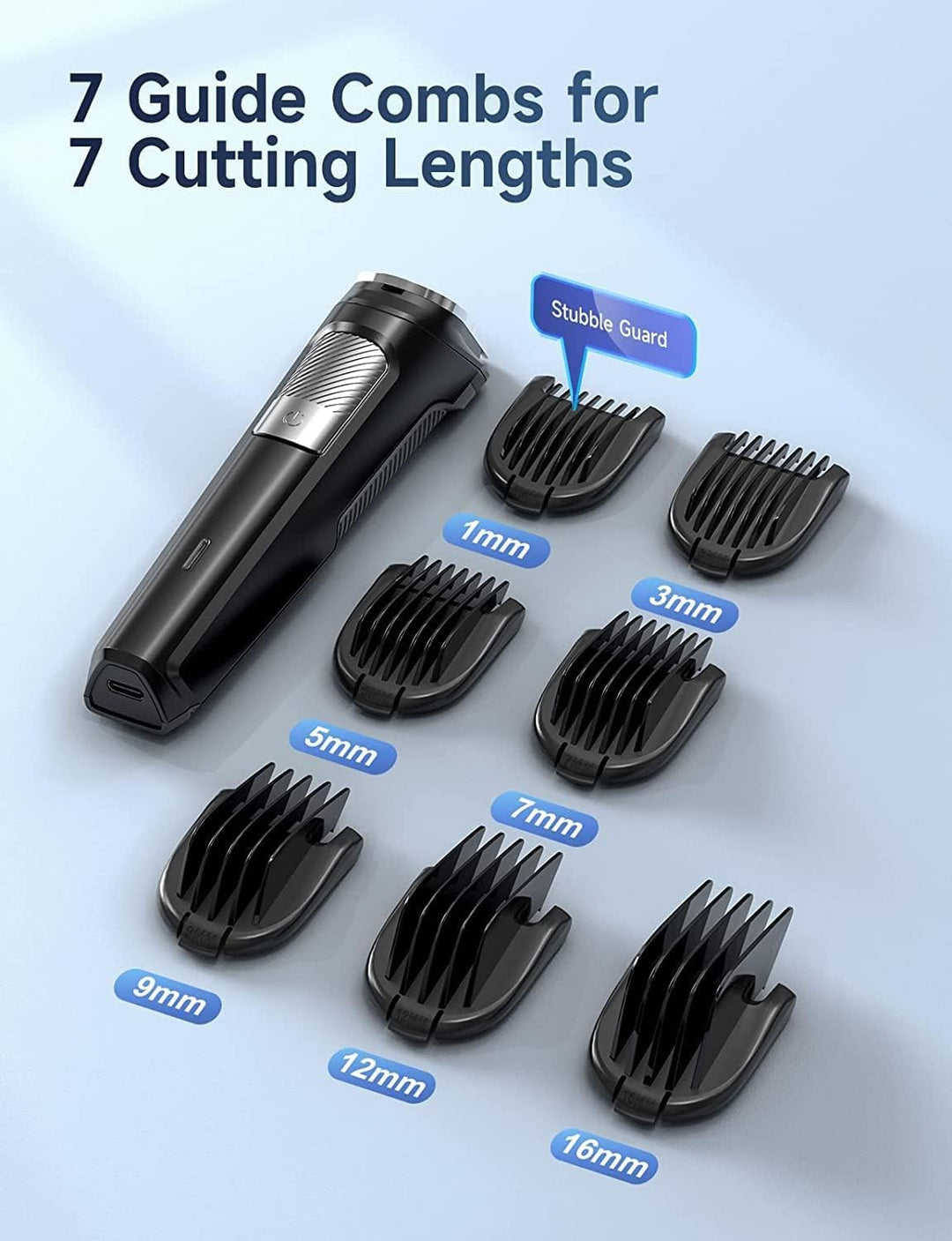 Barttrimmer Herren Haarschneidemaschine, All-in-1 Bartschneider Nasenhaartrimmer Kabellos, USB Wiede