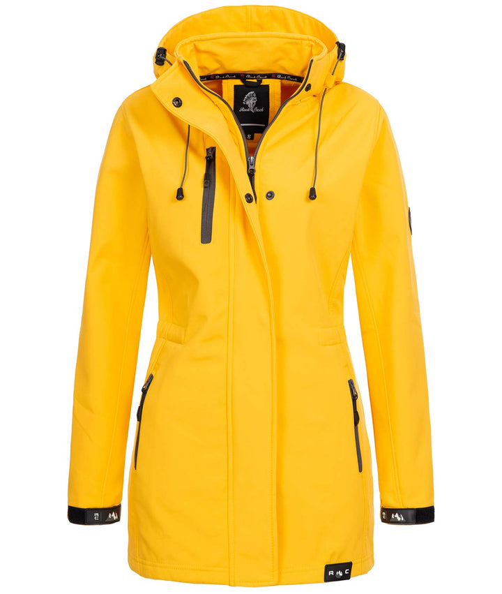 Damen Softshell Jacke Mantel Outdoor-Mantel D-423, XS Gelb